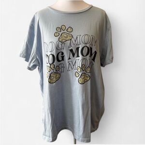 Dog Mom Light Blue Short Sleeve Tee